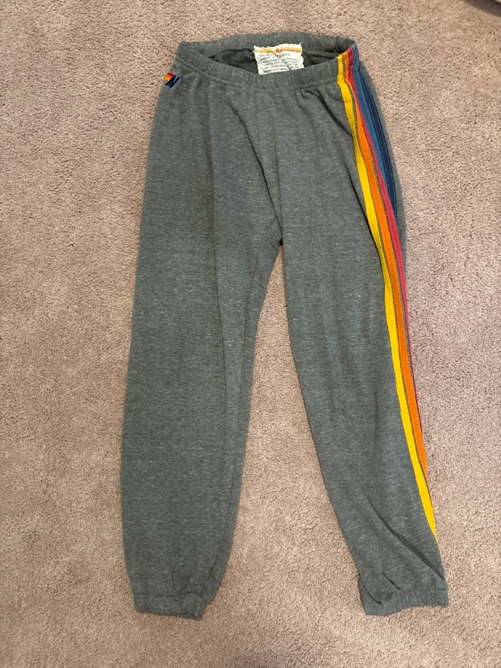 Aviator Nation 5 Stripe Sweatpants - Heather Grey